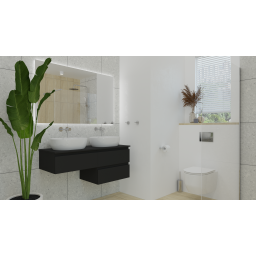 Oltens Vernal szafka 60 cm podumywalkowa wisząca czarny mat 60009300