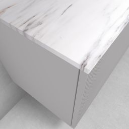 Zestaw Oltens Lun szafka podumywalkowa 80 cm wisząca z blatem Tera kaszmir/jasny marmur 68699900