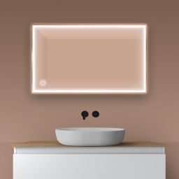 Oltens Nordlis lustro 60x100 cm prostokątne z oświetleniem z przodu z matą grzewczą miedź szczotkowana 64106610