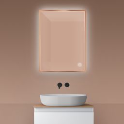 Oltens Nordlis lustro 60x80 cm prostokątne z oświetleniem od tyłu z matą grzewczą miedź szczotkowana 64115610