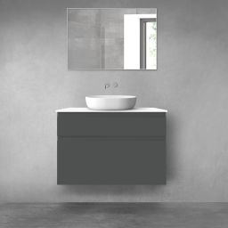 Oltens Vernal zestaw mebli łazienkowych 100 cm z blatem grafit mat/biały połysk 68228400