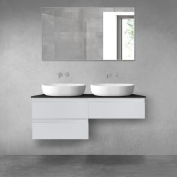 Oltens Vernal zestaw mebli łazienkowych 120 cm z blatem szary mat/czarny mat 68237700