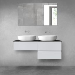 Oltens Vernal zestaw mebli łazienkowych 120 cm z blatem szary mat/czarny mat 68237700