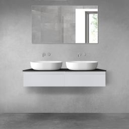 Oltens Vernal zestaw mebli łazienkowych 120 cm z blatem szary mat/czarny mat 68242700