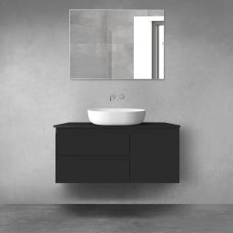 Oltens Vernal zestaw mebli łazienkowych 100 cm z blatem czarny mat 68201300
