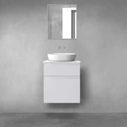 Oltens Vernal zestaw mebli łazienkowych 60 cm z blatem szary mat/biały połysk 68226700