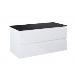 Oltens Vernal szafka 100 cm podumywalkowa wisząca z blatem biały połysk/czarny mat 68120000