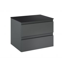 Oltens Vernal szafka 60 cm podumywalkowa wisząca z blatem grafit mat/czarny mat 68118400