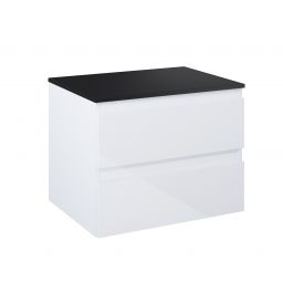 Oltens Vernal szafka 60 cm podumywalkowa wisząca z blatem biały połysk/czarny mat 68118000