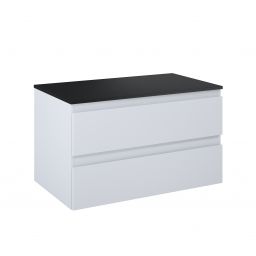 Oltens Vernal szafka 80 cm podumywalkowa wisząca z blatem szary mat/czarny mat 68119700