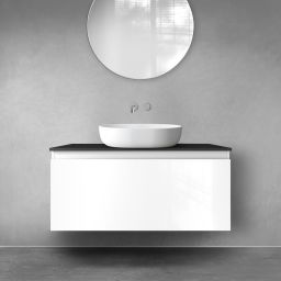 Oltens Vernal szafka 100 cm podumywalkowa wisząca biały połysk 60015000