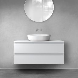 Oltens Vernal szafka 100 cm podumywalkowa wisząca z blatem szary mat 68117700