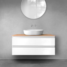 Oltens Vernal szafka 100 cm podumywalkowa wisząca biały połysk 60004000