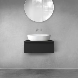 Oltens Vernal szafka 60 cm podumywalkowa wisząca z blatem czarny mat 68100300