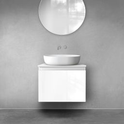 Oltens Vernal szafka 60 cm podumywalkowa wisząca z blatem biały połysk 68104000