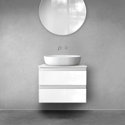 Oltens Vernal szafka 60 cm podumywalkowa wisząca z blatem biały połysk 68115000