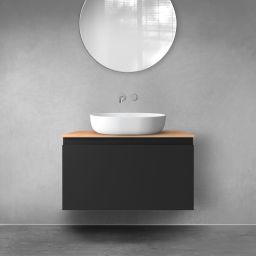 Oltens Vernal szafka 80 cm podumywalkowa wisząca czarny mat 60014300