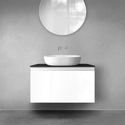 Oltens Vernal szafka 80 cm podumywalkowa wisząca biały połysk 60014000