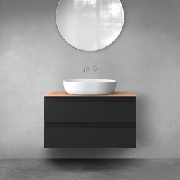 Oltens Vernal szafka 80 cm podumywalkowa wisząca czarny mat 60001300