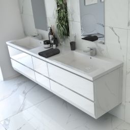 Oristo Brylant szafka 84,5x48,5x50 cm podumywalkowa wisząca biała OR36-SD2S-85-1