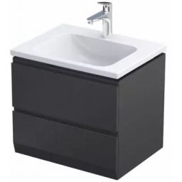 Oristo Brylant Uni szafka 59,6x45,5x50 cm podumywalkowa wisząca czarna OR36-SD2S-60-8-V3