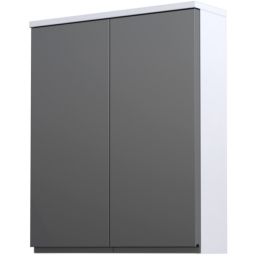 Oristo Brylant szafka 60,1x25,3x71,9 cm boczna wisząca biała-grafitowa OR36-SG2D-60-5