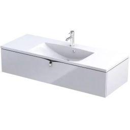 Oristo Siena szafka 119,6x45,5x25 cm podumywalkowa wisząca biała połysk OR45-SD1S-120-1