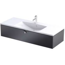 Oristo Siena szafka 119,6x45,5x25 cm podumywalkowa wisząca czarna mat OR45-SD1S-120-8