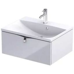 Oristo Siena szafka 59,6x45,5x25 cm podumywalkowa wisząca biała połysk OR45-SD1S-60-1