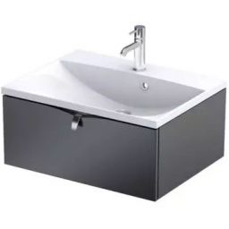 Oristo Siena szafka 59,6x45,5x25 cm podumywalkowa wisząca czarny mat OR45-SD1S-60-8