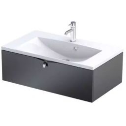 Oristo Siena szafka 79,6x45,5x25 cm podumywalkowa wisząca czarny mat OR45-SD1S-80-8