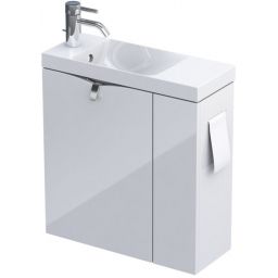 Oristo Siena umywalka z szafką 55 cm prawa biały połysk OR45-ZD2D-55-1-P