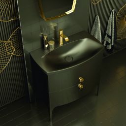 Oristo Louis szafka 62 cm podumywalkowa wisząca czarny połysk OR50-SD2S-62-7