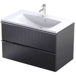 Oristo Etna szafka 79,6x45,5x50 cm podumywalkowa wisząca czarna OR52-SD2S-80-8R