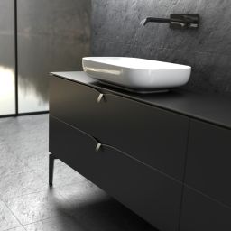 Oristo Siena szafka 119,6x45,5x50 cm podumywalkowa wisząca czarna OR45-SD2S-120-8