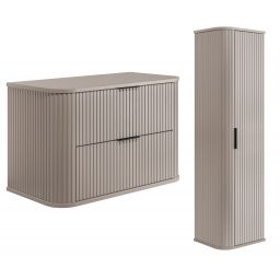 Zestaw Rodan Elegance szafka z blatem 80 cm podumywalkowa wisząca z szafką 139 cm boczną kaszmir (5906154450379, 5906154450386)