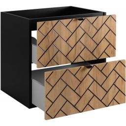 Rodan Trend szafka 60x46x60,7 cm podumywalkowa wisząca czarna-dąb