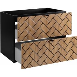 Rodan Trend szafka 80x46x60,7 cm podumywalkowa wisząca czarna-dąb