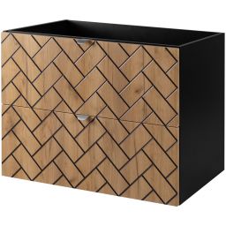 Rodan Trend szafka 80x46x60,7 cm podumywalkowa wisząca czarna-dąb