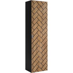 Rodan Trend szafka 35x27x136 cm boczna wisząca czarna-dąb