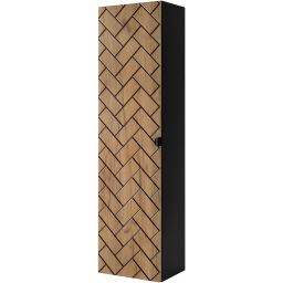 Rodan Trend szafka 35x27x136 cm boczna wisząca czarna-dąb