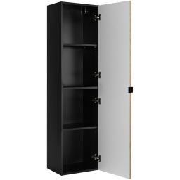 Rodan Loft szafka 35x27x136 cm boczna wisząca czarna-dąb