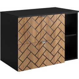 Zestaw Rodan Trend zestaw mebli łazienkowych 80 cm czarny/dąb (5906154450874, 5906154452168, 5906154451925)