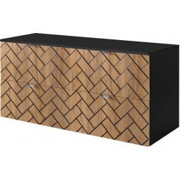 Zestaw Rodan Trend zestaw mebli łazienkowych 120 cm czarny/dąb (5906154450874, 5906154451963)