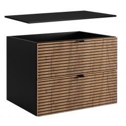 Zestaw Rodan Loft szafka z blatem 60 cm podumywalkowa wisząca czarny/dąb (5906154450935, 5906154451888)