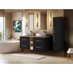 Rodan Classic szafka 35x27x136 cm boczna wisząca czarna