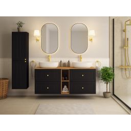 Rodan Gusto szafka 35x27x136 cm boczna wisząca czarna