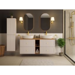 Rodan Gusto szafka 35x27x136 cm boczna wisząca beżowa