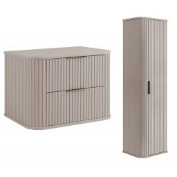 Zestaw Rodan Elegance szafka z blatem 60 cm podumywalkowa wisząca z szafką 139 cm boczną kaszmir (5906154453837, 5906154450386)