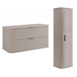 Zestaw Rodan Elegance szafka z blatem 80 cm podumywalkowa wisząca z szafką 139 cm boczną kaszmir (5906154453882, 5906154450386)